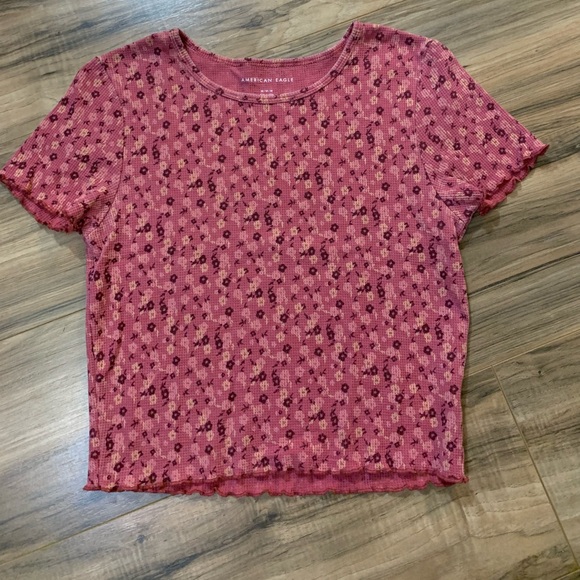 American Eagle Floral Pink Top size Medium - Picture 1 of 2